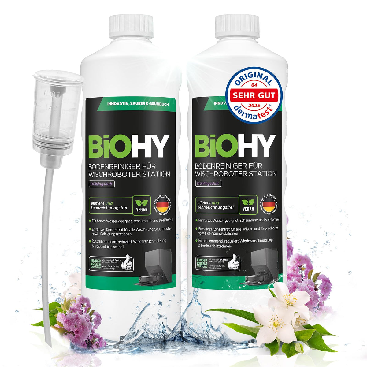 BiOHY Wischroboter Reiniger für Station mit Orangenduft (2 x 1 Liter)