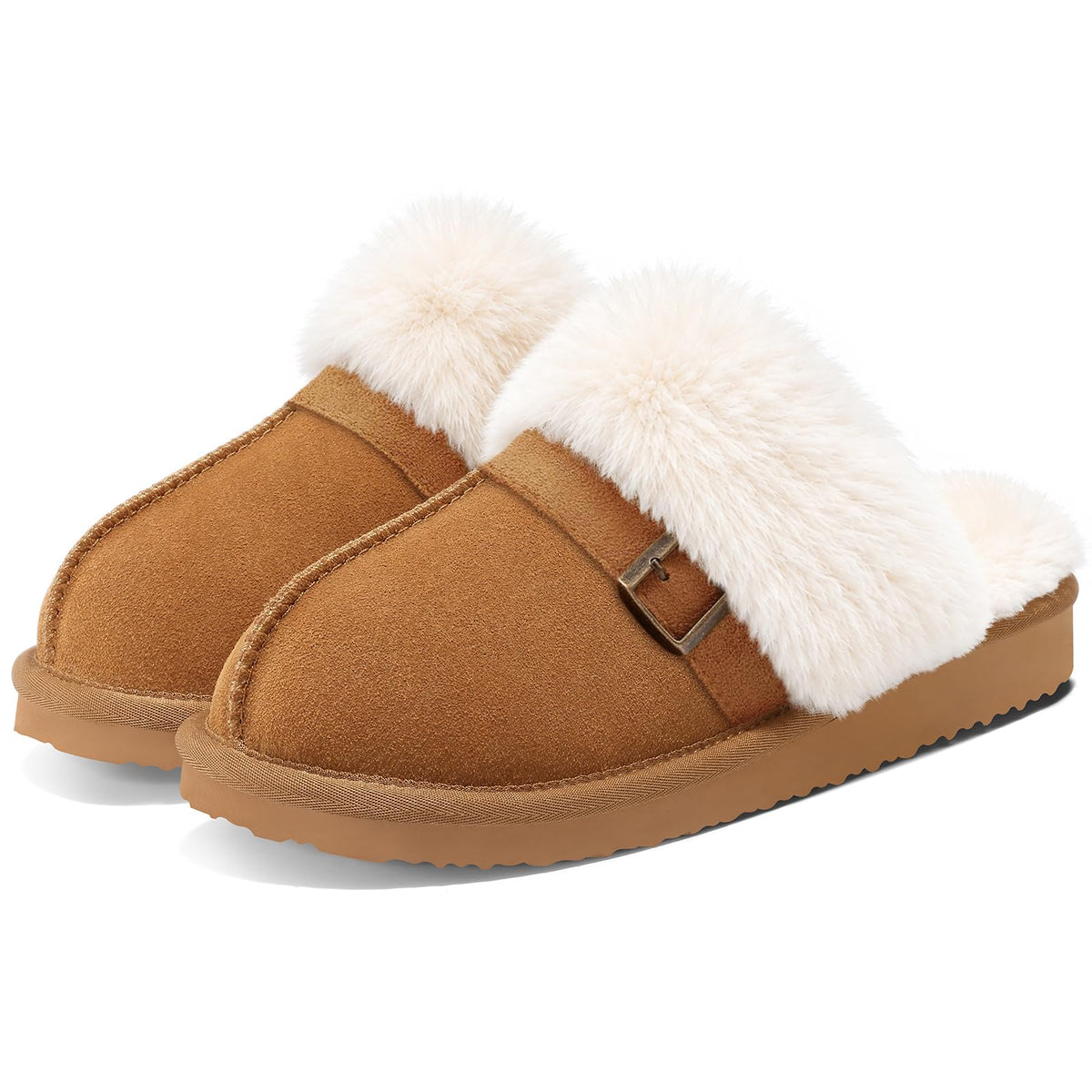 Litfun Fuzzy Slippers for Women Memory Foam Indoor House Shoes