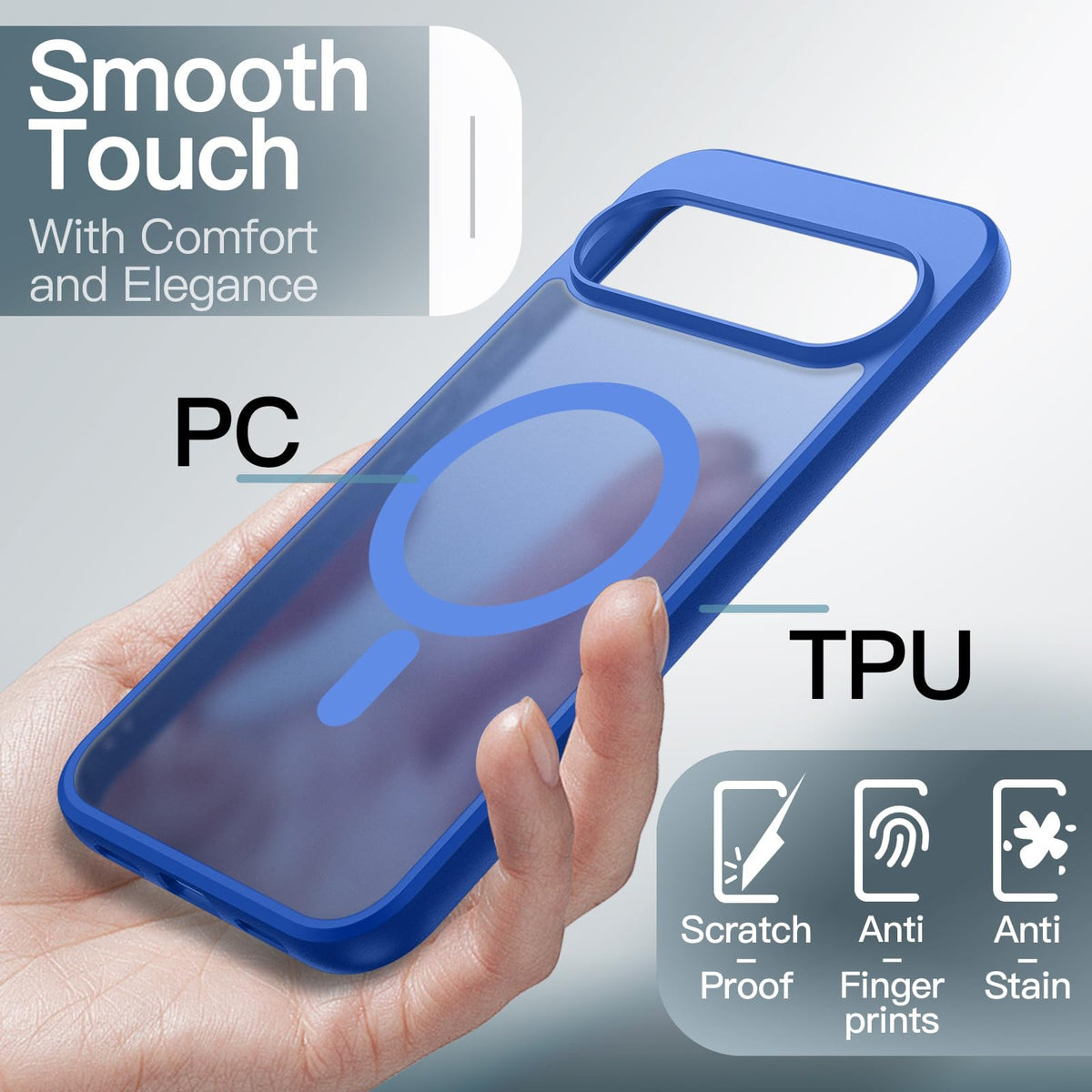 JETech Magnetische Hülle für Google Pixel 10/10 Pro, Obsidian