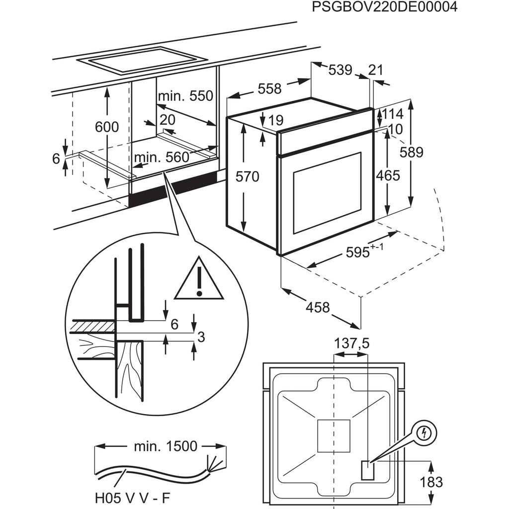 AEG Einbaubackofen, Serie 5 Ringheißluft: Gleichmäßige Garergebnisse auf 3 Ebenen, Pyrolyse Selbstreinigung, 45 Automatikprogramme, LED-Touchdisplay, Schnellaufheizung, Edelstahl, OU5PB40WSM