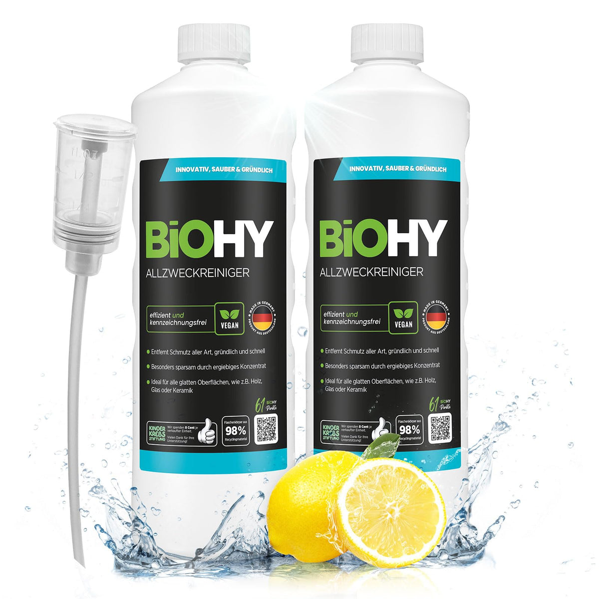 BiOHY Wischroboter Reiniger für Station mit Orangenduft (2 x 1 Liter)