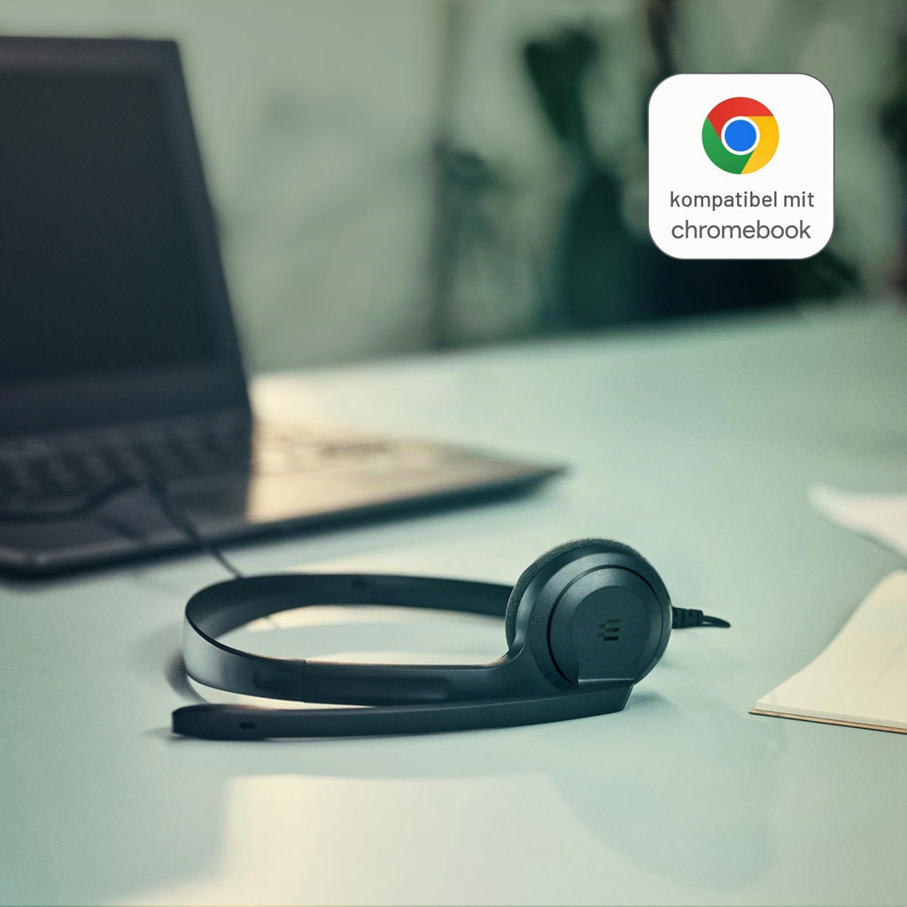 EPOS C1 Vielseitiges Business- Headset mit Mikrofon, Universellem 3,5-mm-Klinkenstecker, Breite Gerätekompatibilität - kopfhörer mit Kabel, mikrofon PC, Rauschunterdrückendes Mikrofon, on Ear