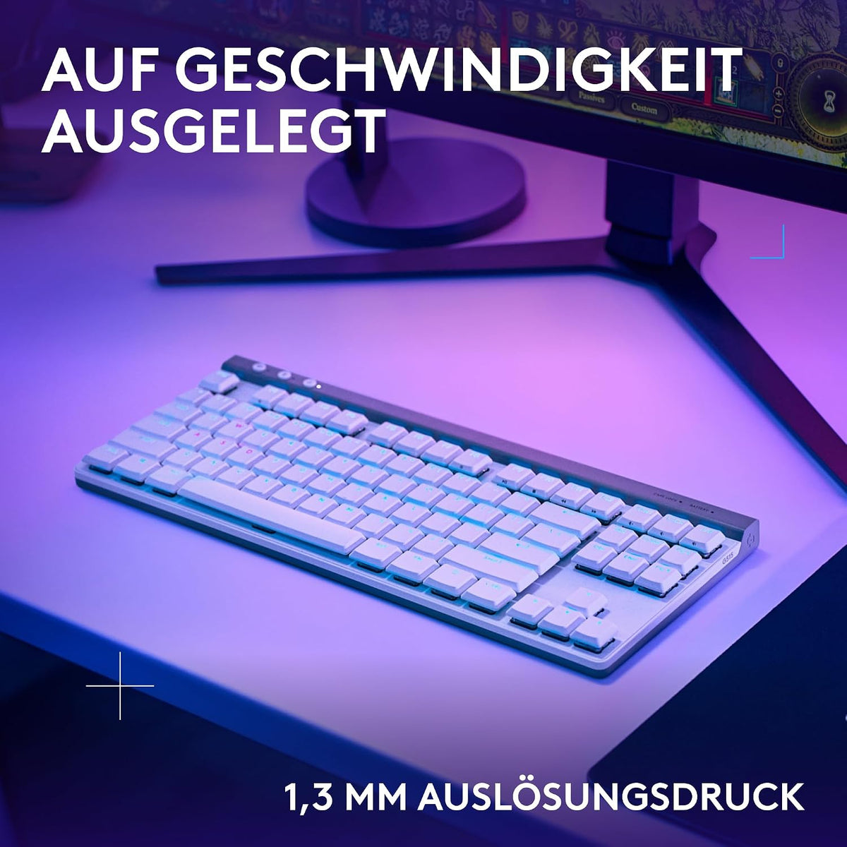 Logitech G G515 LIGHTSPEED TKL kabellose flache Gaming-Tastatur (Schwarz)