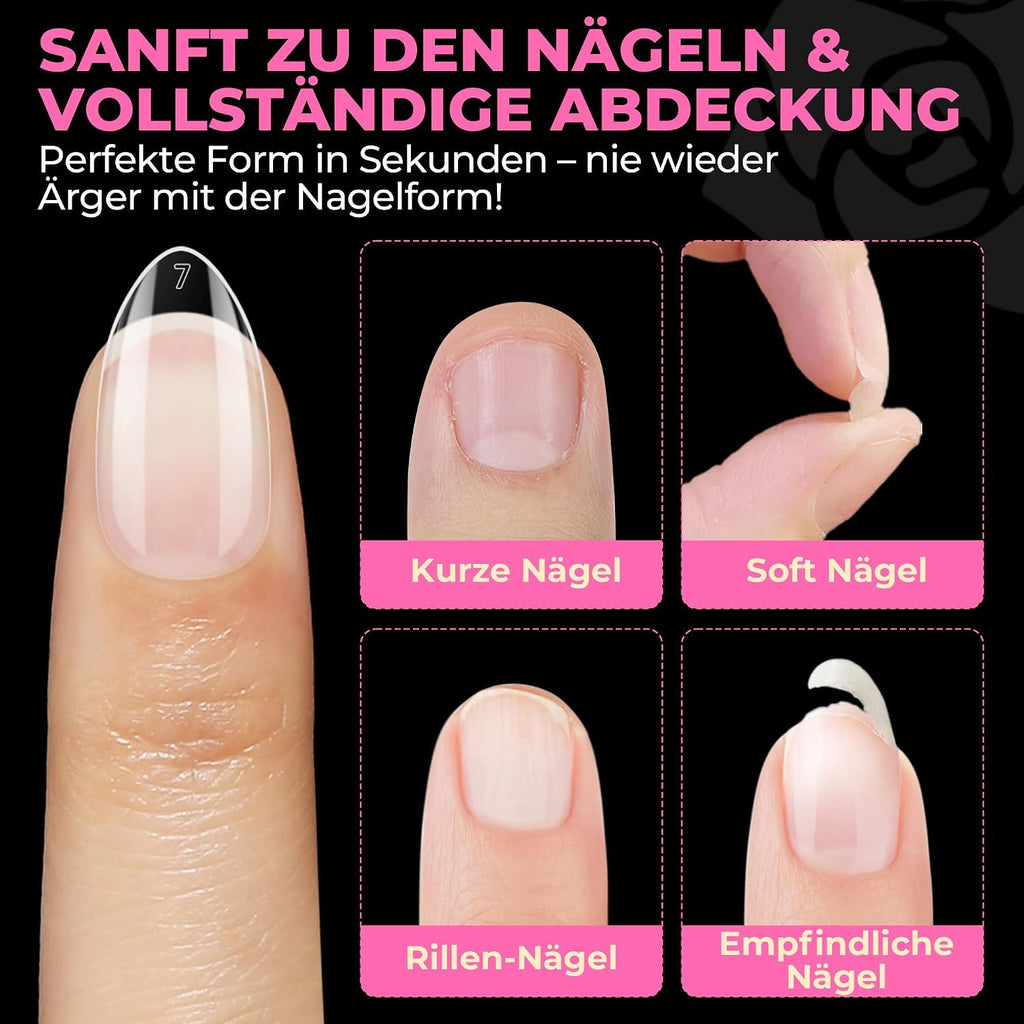 UNA GELLA Kurze Mandel Nail Tips 504 Stück
