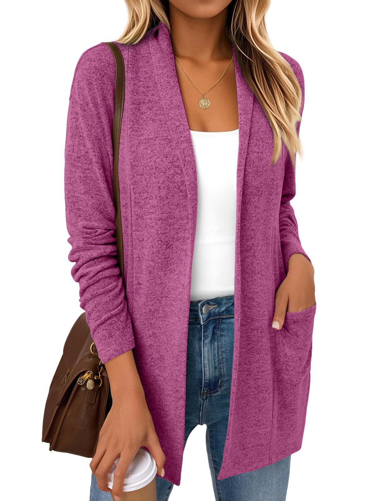 LILLUSORY Damen-Cardigan, leichte Strickjacke, Herbst-Outfits