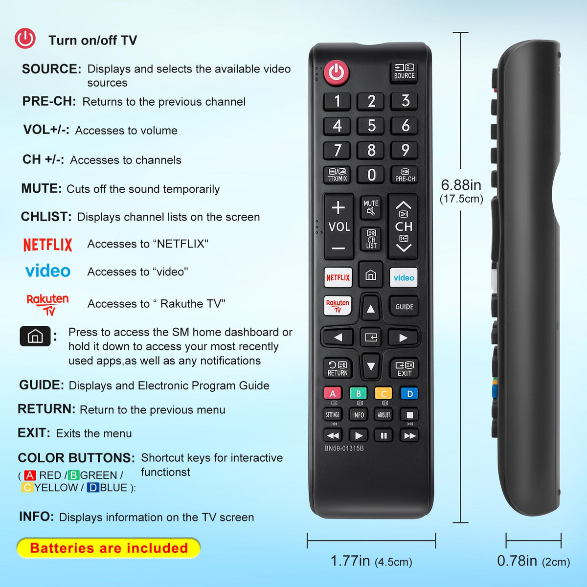 für Samsung Fernbedienung Fernseher, Universal für Samsung Smart TV