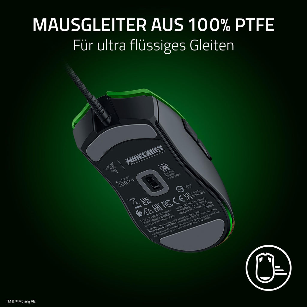 Razer Cobra Pro - kabellose Gaming-Maus mit RGB - Optischer Focus Pro Sensor mit 30K DPI (10 Anpassbare Tasten, HyperSpeed Wireless Polling 8K Hz, Bluetooth, Chroma-Beleuchtung mit 11 Zonen) Weiß