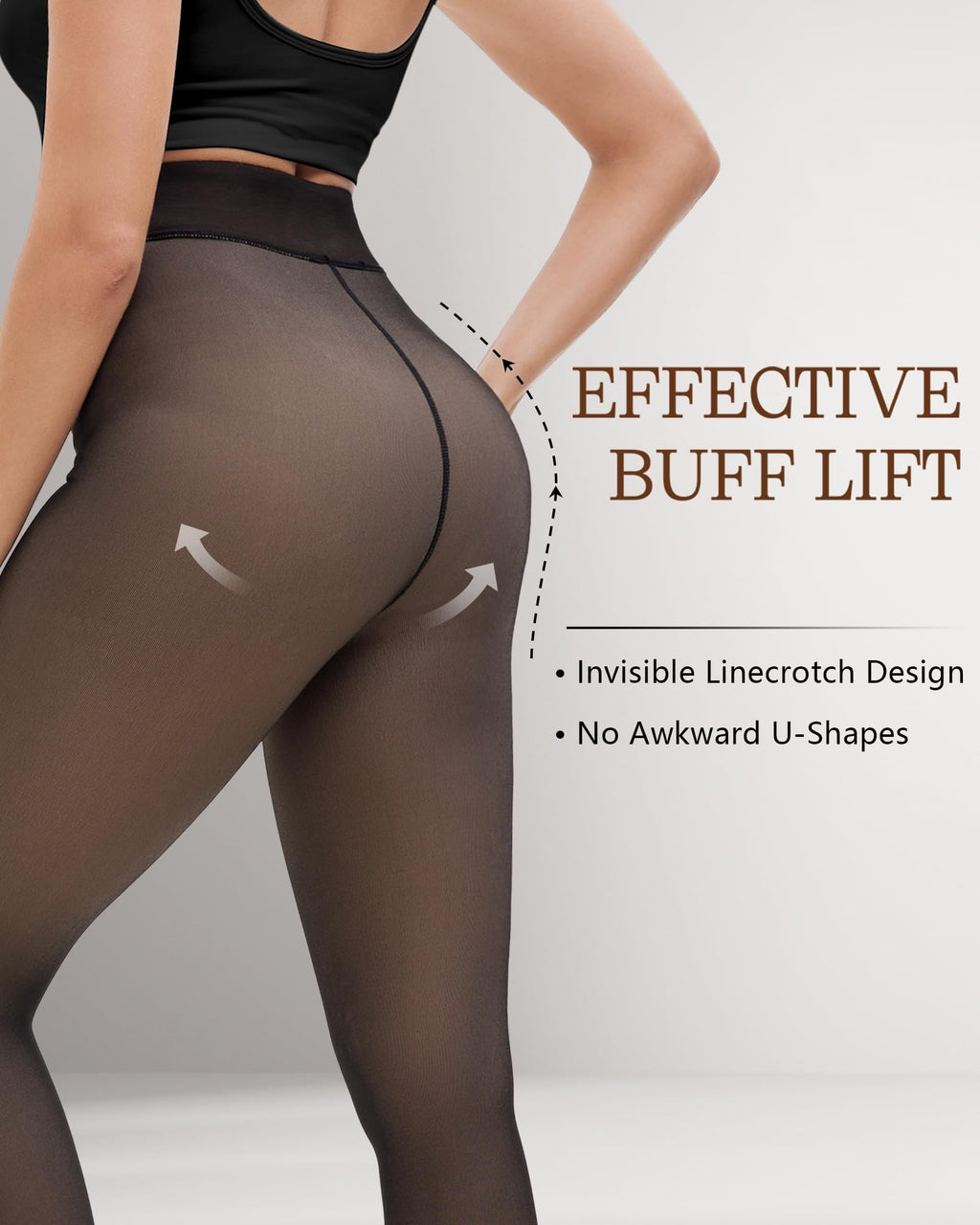 HONGTEYA 2 Pairs Fleece Lined Tights Women - Warm Sheer Pantyhose Fake Translucent Tights Winter Thermal Leggings