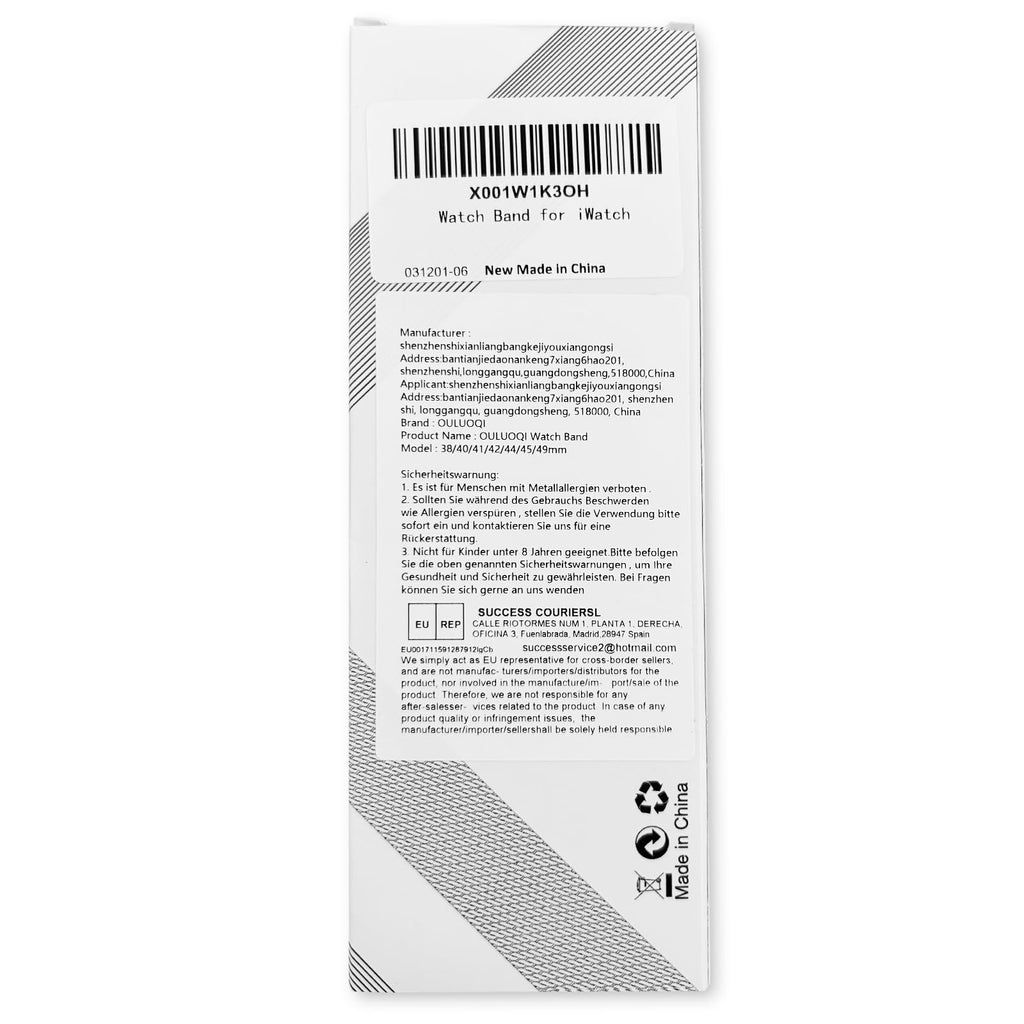 OULUOQI Edelstahl Milanaise Armband für Apple Watch 44mm 46mm 45mm 49mm