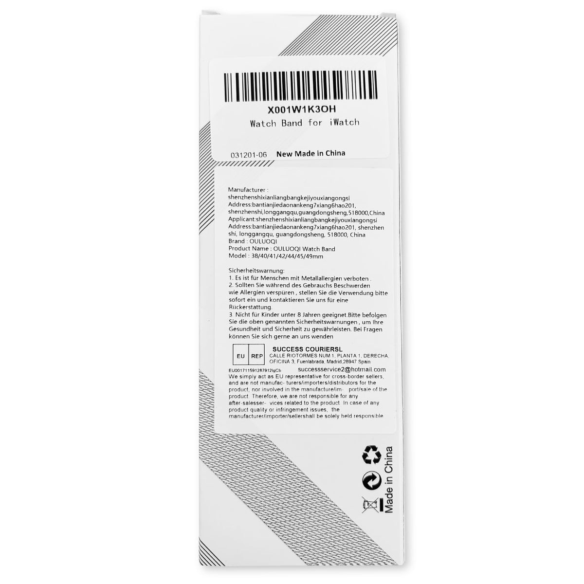 OULUOQI Edelstahl Milanaise Armband für Apple Watch 44mm 46mm 45mm 49mm