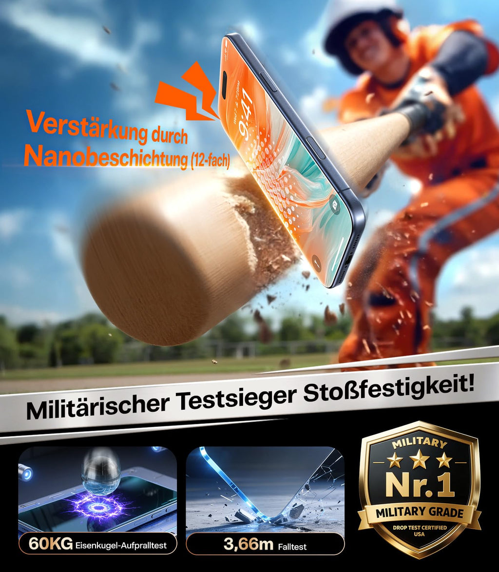 TORRAS für iPhone 18 Pro für Panzerglas TOP 9H+, Auto-Montage, 2 Stück