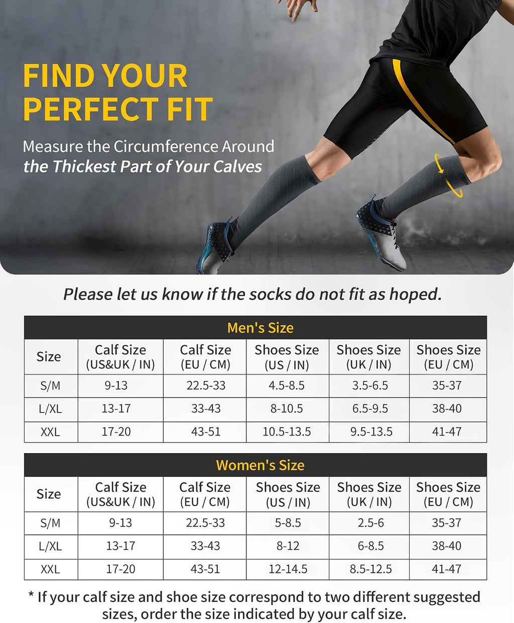 CAMBIVO Compression Socks for Women & Men 2 Pairs, Travel Flight Socks