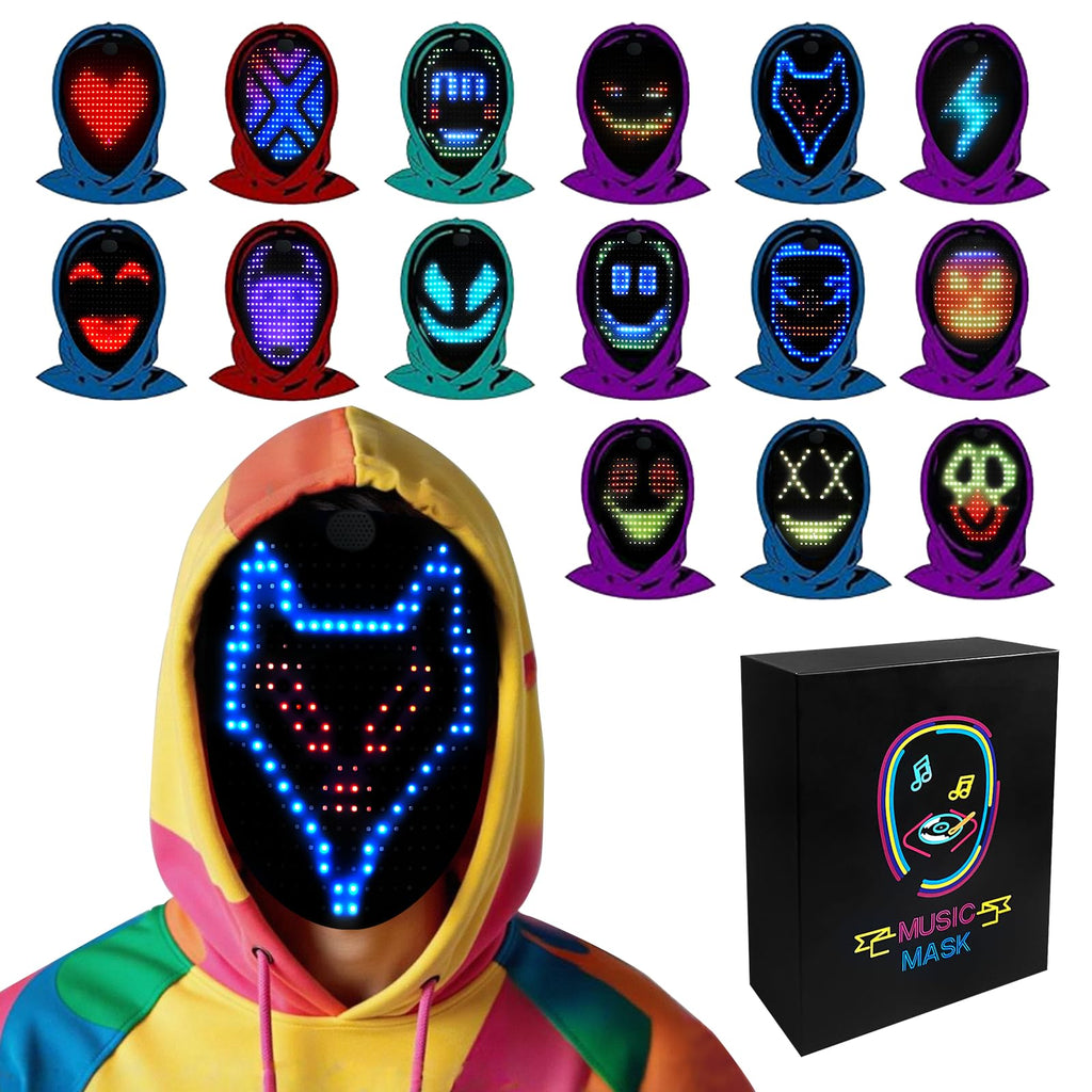 JDBMAOYE LED Light Up Mask with Gesture Sensing,Perfect Gifts for Teen Boys
