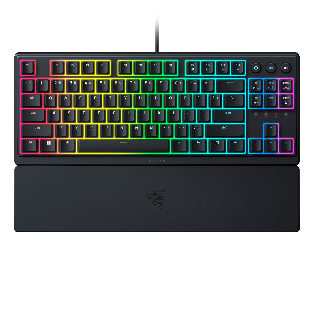Razer Ornata V3 X - Flache Membran-Tastatur mit Chroma RGB (Lautlose Membran-Switches, Ergonomische Handballenauflage, Tastenkappen Anti-UV-Beschichtung) QWERTZ DE-Layout | Schwarz