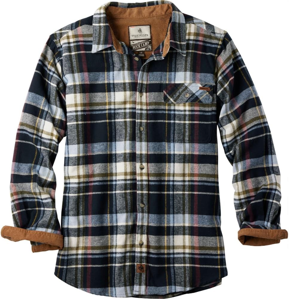 Legendary Whitetails Herren-Langarm-Flanellhemd mit Knopfleiste aus 100 % Baumwolle
