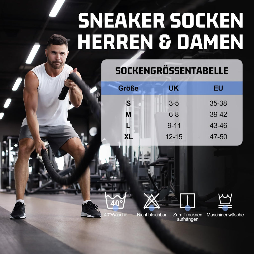 Sneaker Socken Herren Damen 10/20 Paar – Atmungsaktive Sportsocken