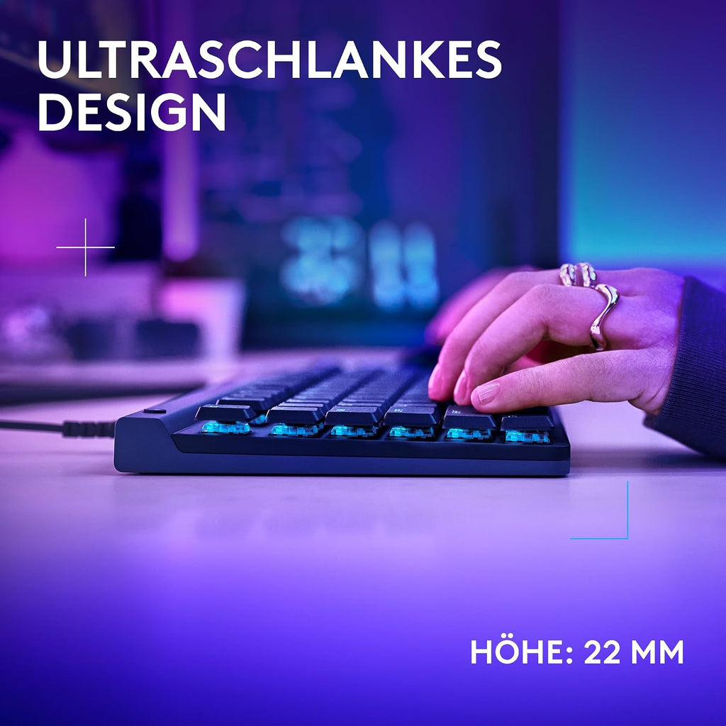 Logitech G G515 LIGHTSPEED TKL kabellose flache Gaming-Tastatur (Schwarz)