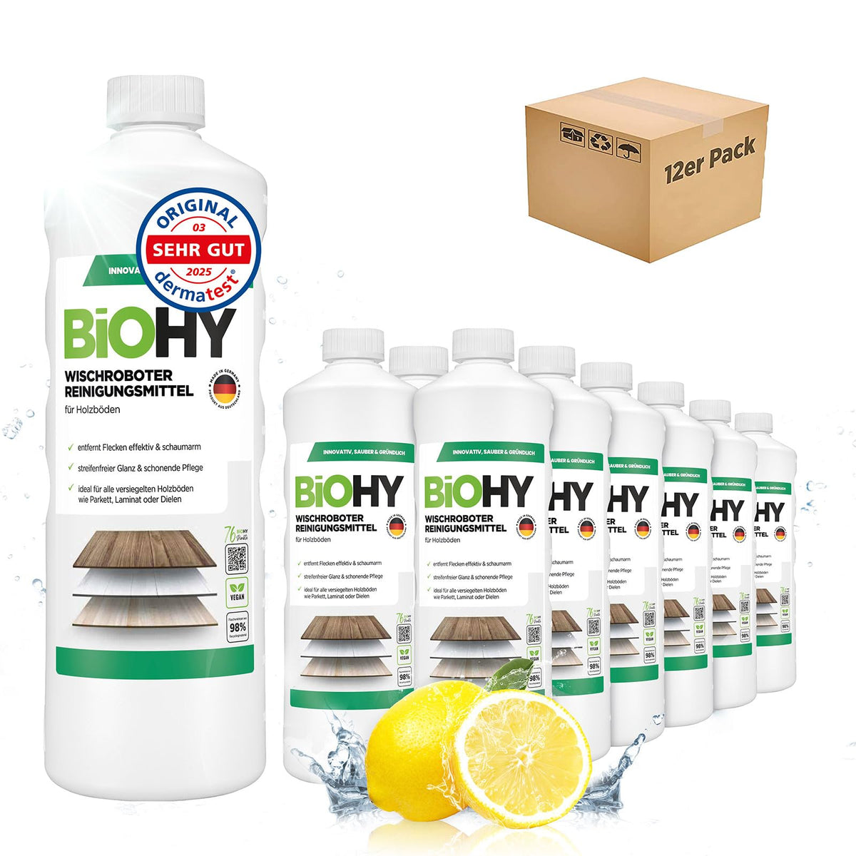 BiOHY Wischroboter Reiniger für Station mit Orangenduft (2 x 1 Liter)