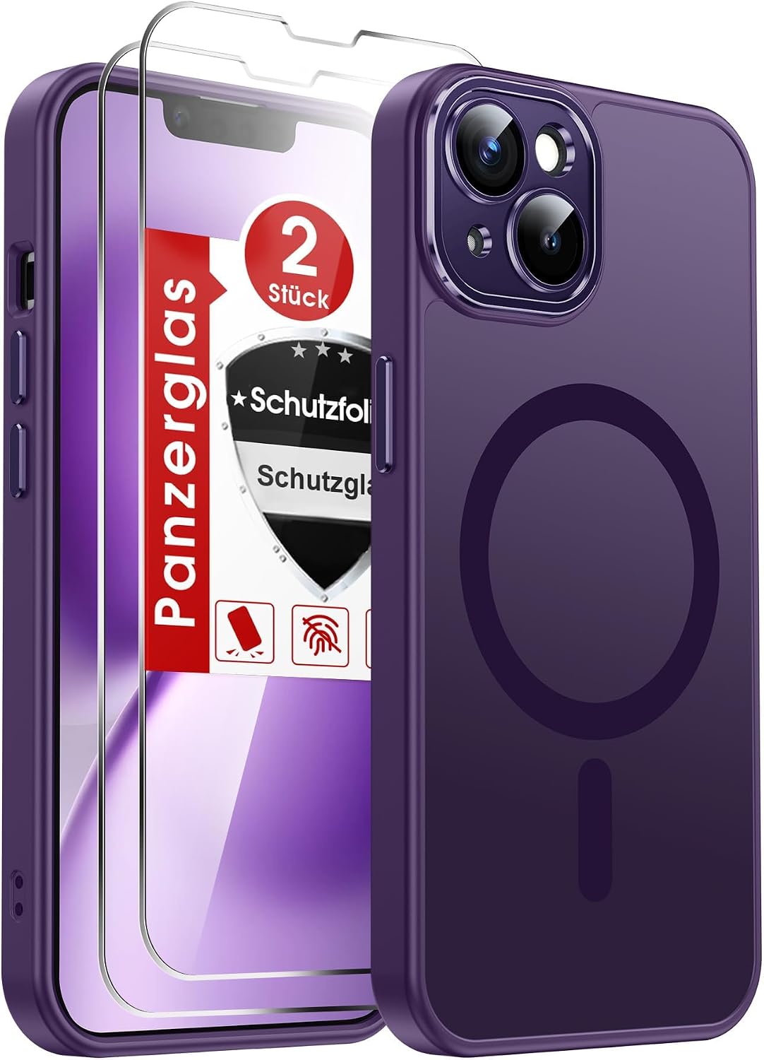 LeYi für Samsung Galaxy A06 4G Hülle für Magsafe mit 2X Panzerglas-Schwarz