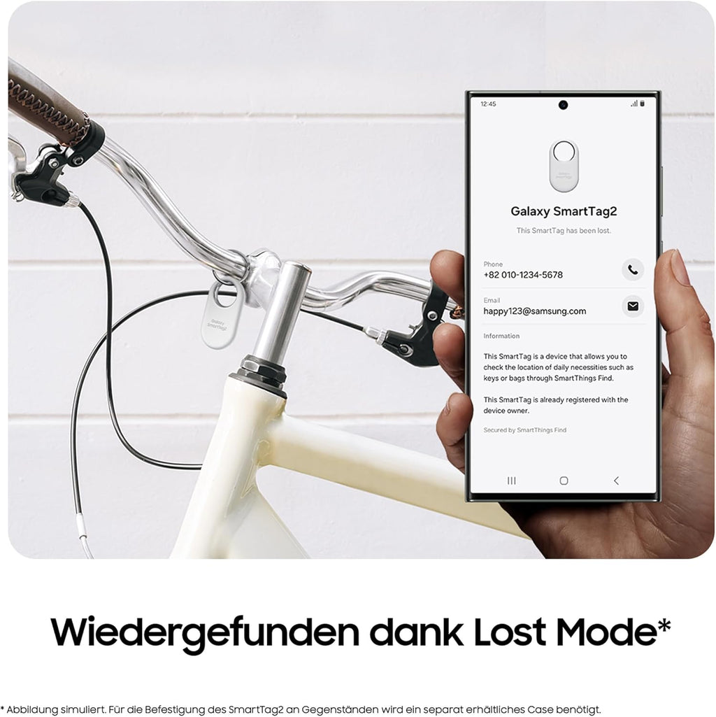 Samsung Galaxy SmartTag2 Bluetooth-Tracker, Kompassansicht, Suche in der Nähe, mit bis zu 500 Tage Laufzeit, wassergeschützt, Schwarz (1 Stück)