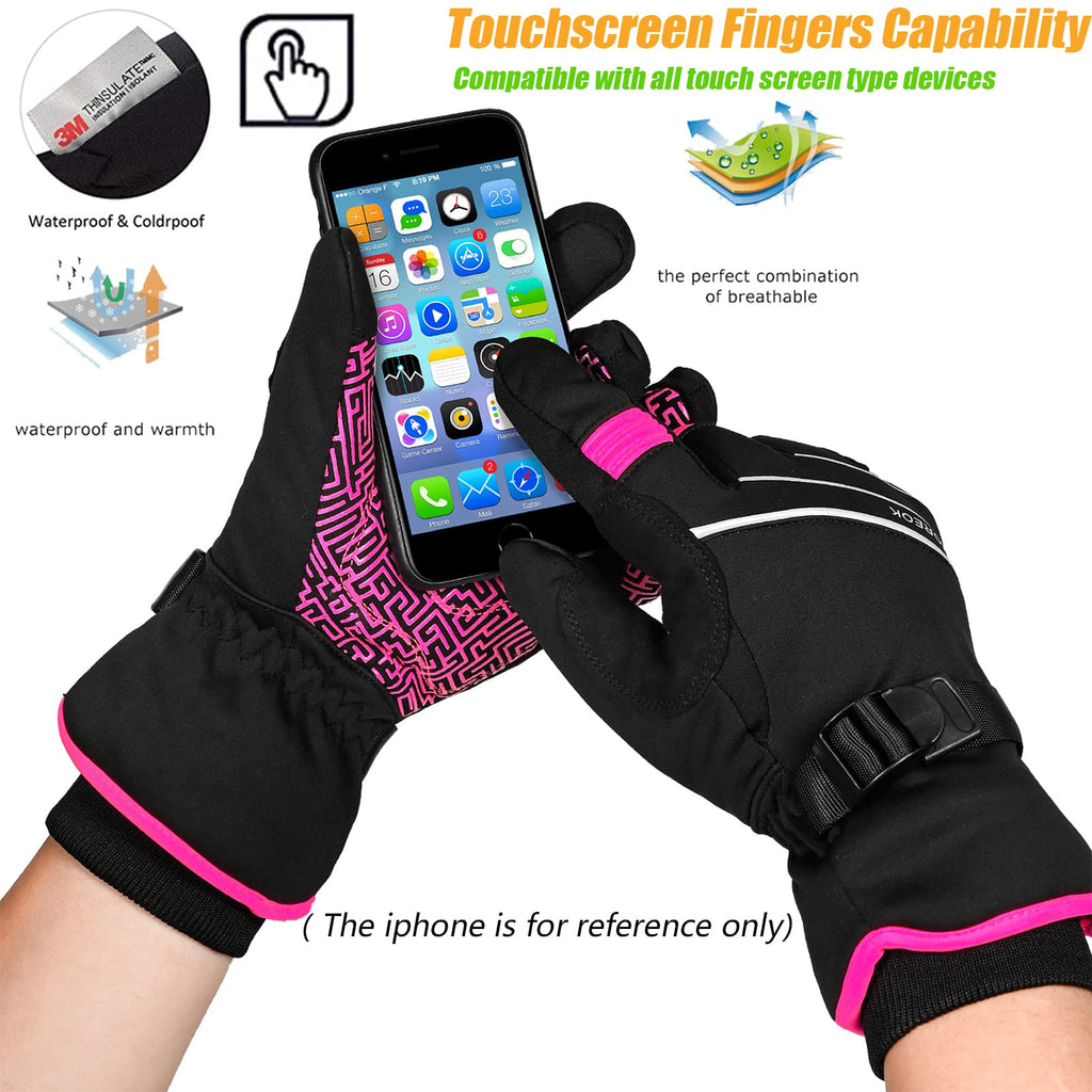 Winterhandschuhe Wasserdicht-30°F 3M Thinsulate Skihandschuhe Warme Touchscreen Handschuhe