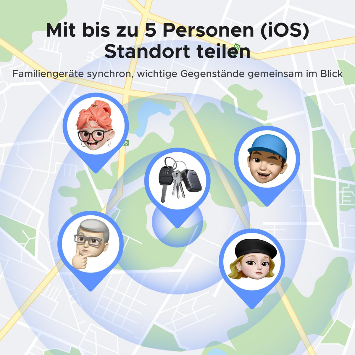 UGREEN FineTrack (4er Pack) Tracker kompatibel mit Apple Find My (nur iOS)