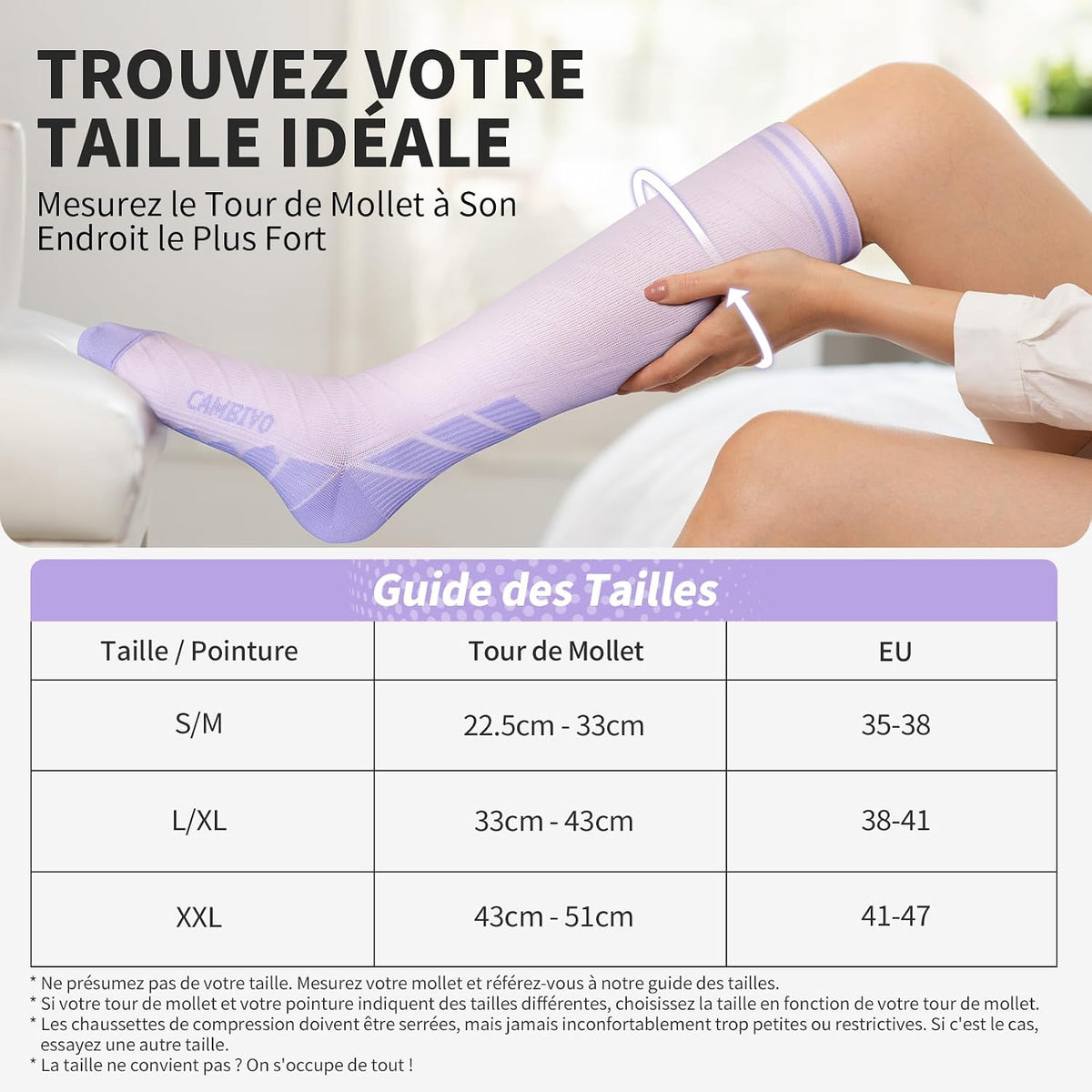 CAMBIVO Bas de Contention Femme Homme 3Paires, Chaussettes de Compression 20-30mmHg, Chaussette Contention Classe 2, pour Circulation Sanguine, Course a Pied, Voyage Avion, Sport, Running, Infirmiere