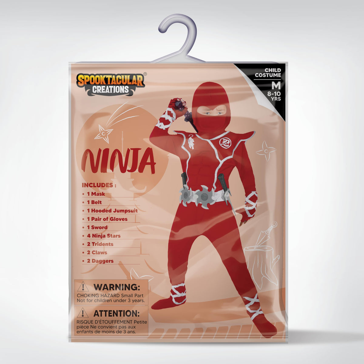 Spooktacular Creations Halloween Ninja Costume, Ninja Outfit Set for Kids, Halloween Costumes for Boys Dress Up Party