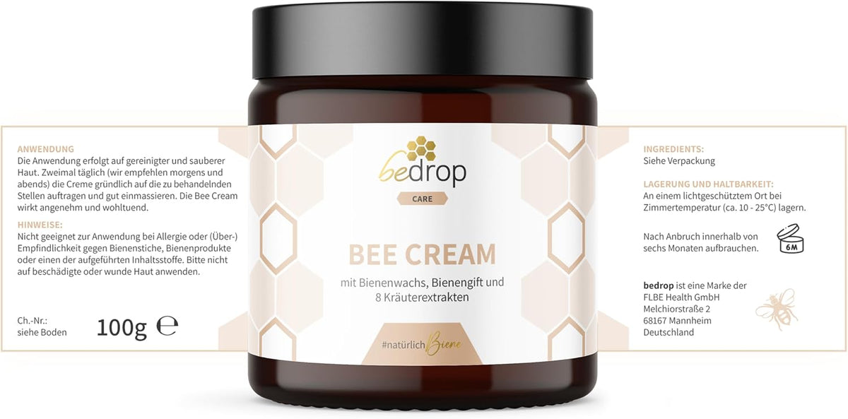 bedrop Bee Cream Bienengiftsalbe hochdosiert (kühlend & wärmend) - 100g