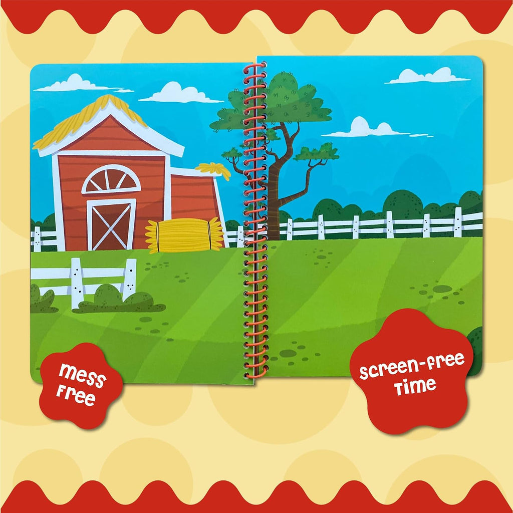 Stick4Ever Jelly Sticker Book® - for Kids - Waterproof, Easy to Clean Reusable Sticker Book for Toddlers- Reusable Road Trip Activities for Kids - Stocking Stuffers for Toddlers (Farm)