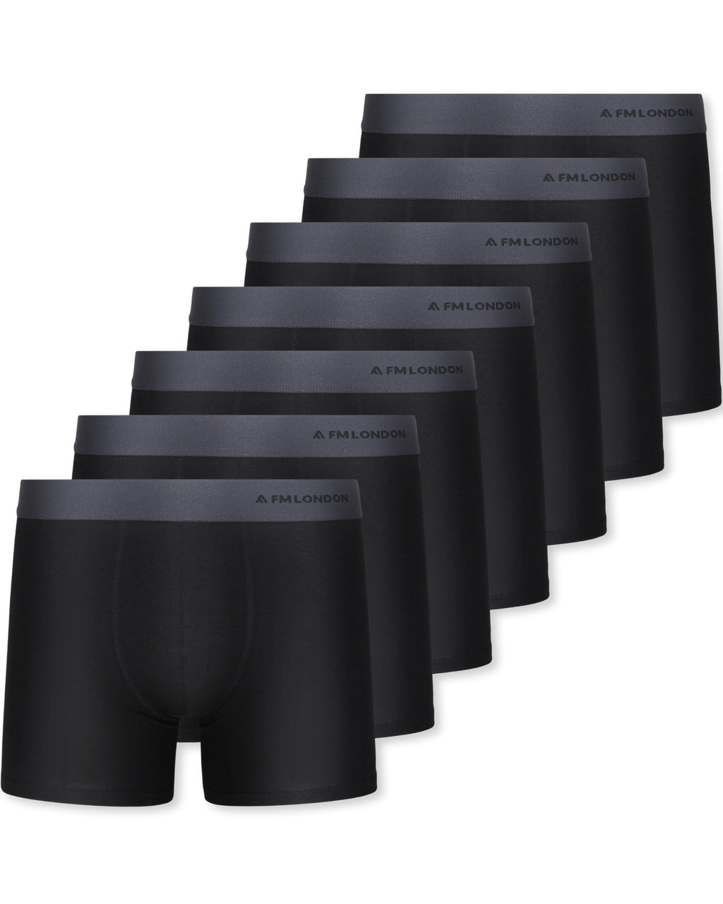 FM London Lot de 7 Boxers Respirants Homme sans Étiquette, Extensibles