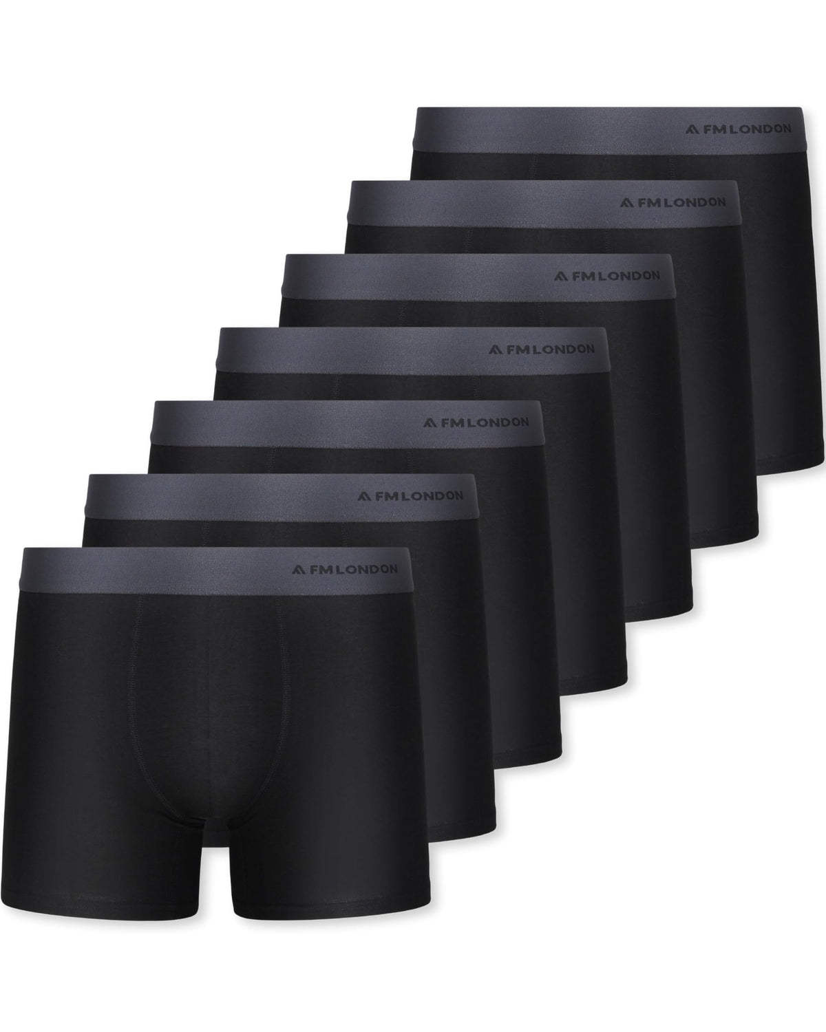 FM London Lot de 7 Boxers Respirants Homme sans Étiquette, Extensibles