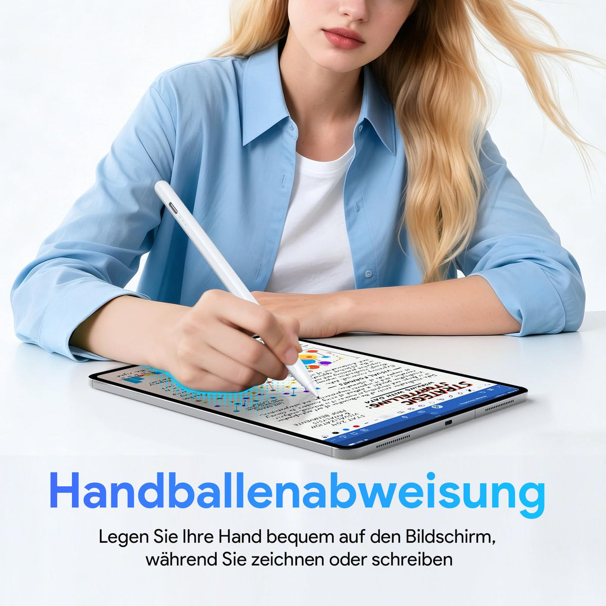 MEKO Stift für Apple iPad 2018–2026, Weiß, 35 Stunden Akkulaufzeit