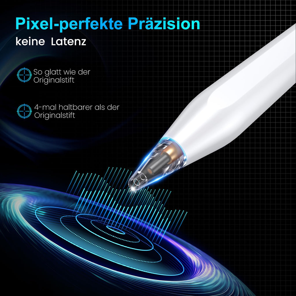 Stift für iPad, (2018-2025) Pencil 2nd Generation für Apple mit Schnellladeleistung Palm Rejection und Neigungssensitivität Stylus für i Pad 6-10, i Pad Pro 13''/12,9''/11'', Mini 6/5, Air 5/4/3