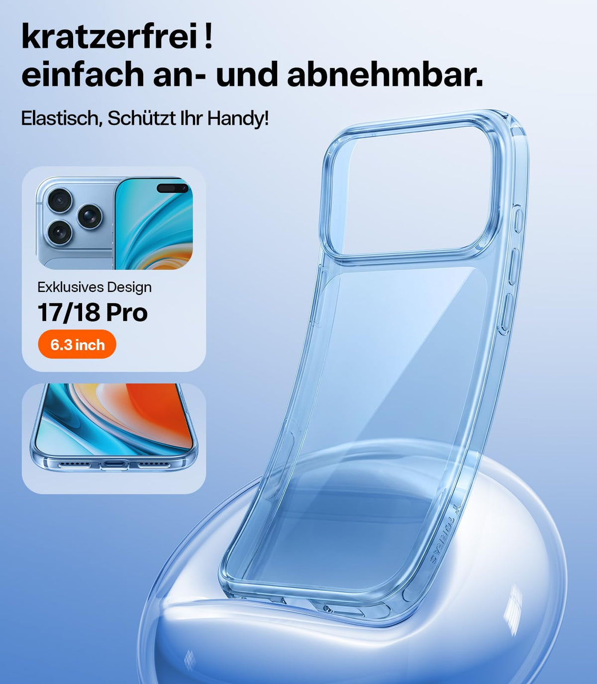 TORRAS für iPhone 18 Pro Hülle iPhone 17 Pro Hülle,Militärschut,Transparent
