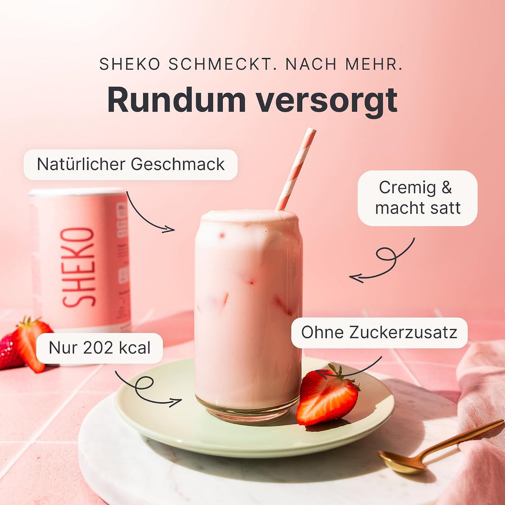 SHEKO Balance Shake Erdbeere – Mahlzeitersatz & Abnehmshake – 378 g