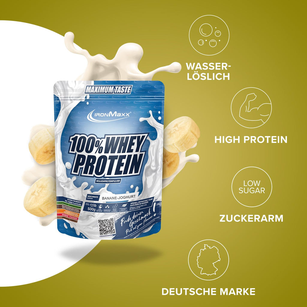 IronMaxx 100% Whey Protein Pulver - French Vanilla 500g Beutel | zuckerreduziertes, wasserlösliches Eiweißpulver aus Molkenprotein | viele verschiedene Geschmacksrichtungen