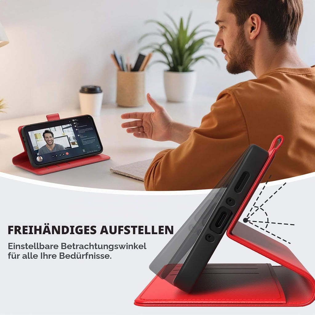 Peakally Handyhülle für Samsung Galaxy A17 5G Hülle [Mit 1 Stück Panzer Schutz Glas] [Premium PU Leder] [RFID-Blockierung] [Kartenfach] Klapphülle kompatibel mit Galaxy A17 5G / 4G - Grün