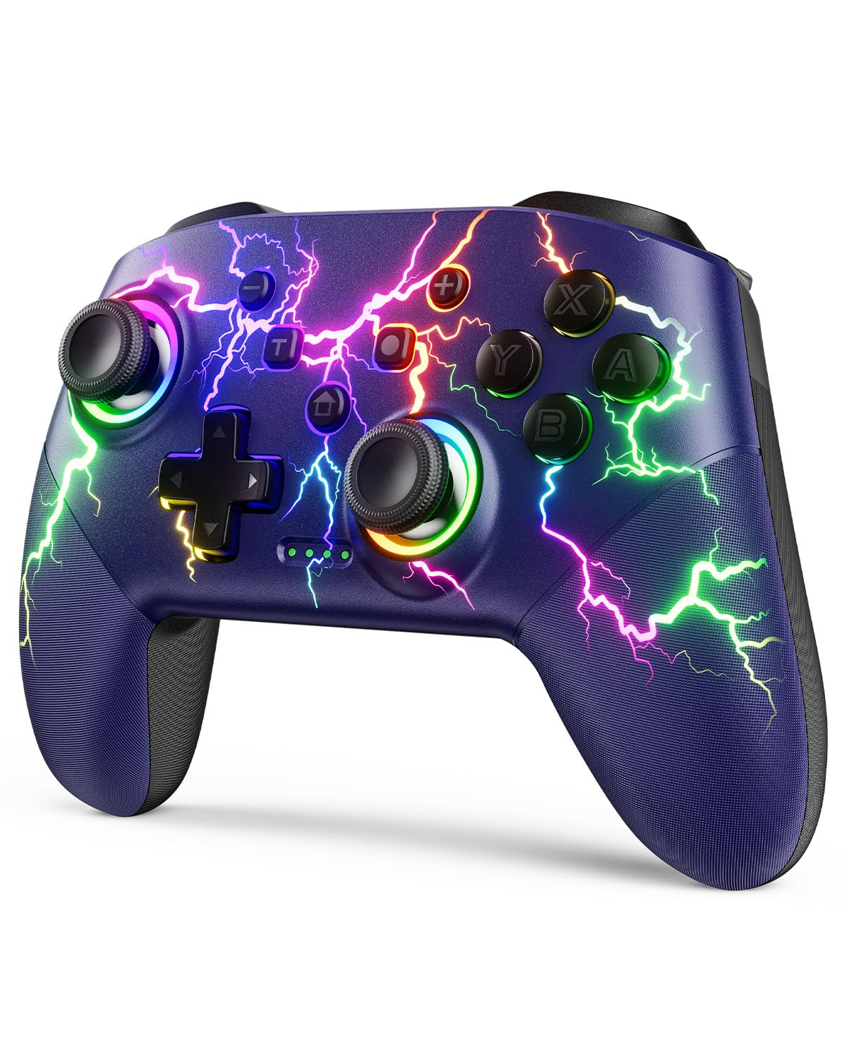 VOYEE Switch-Controller kompatibel mit Switch/Lite/OLED/Windows, programmierbare RGB-Blitz-LED, kabelloser Pro-Controller mit One-Key-Pairing, Vibration und Wake-up-Funktion