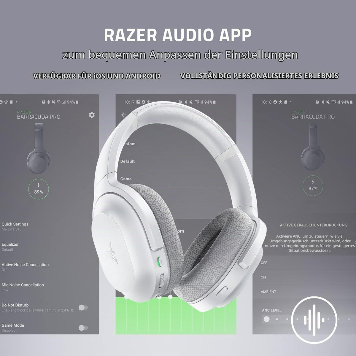 Razer Barracuda X - Kabelloses Multiplattform-Headset für Gaming und Mobile Geräte (SmartSwitch Dual Wireless, Triforce 40mm, Mikrofon mit Nierencharakteristik, 50h Akku, USB-C) Schwarz