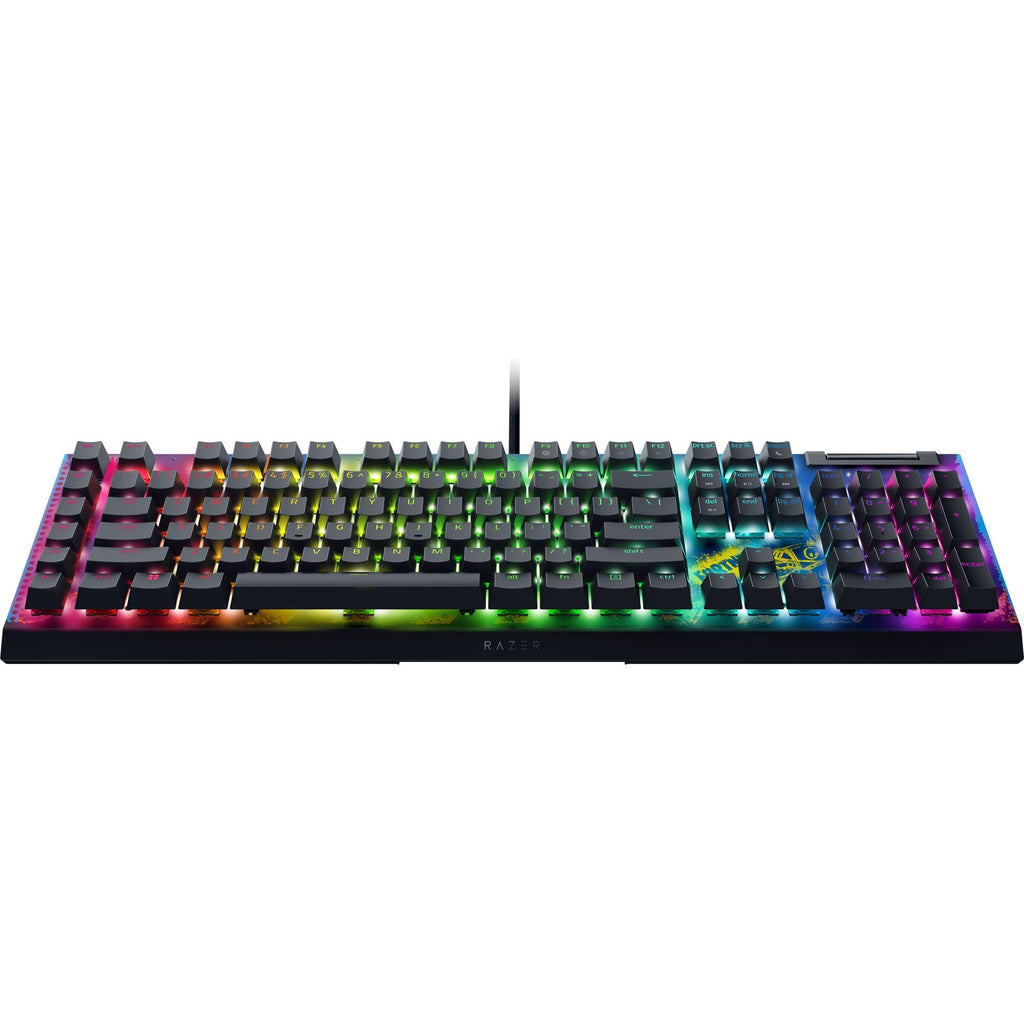 Razer BlackWidow V4 - Mechanische Gaming-Tastatur Chroma RGB (Mechanische Yellow Switches, 6 eigene Makro-Tasten, Doubleshot-ABS-Tastenkappen) QWERTZ DE-Layout | Schwarz