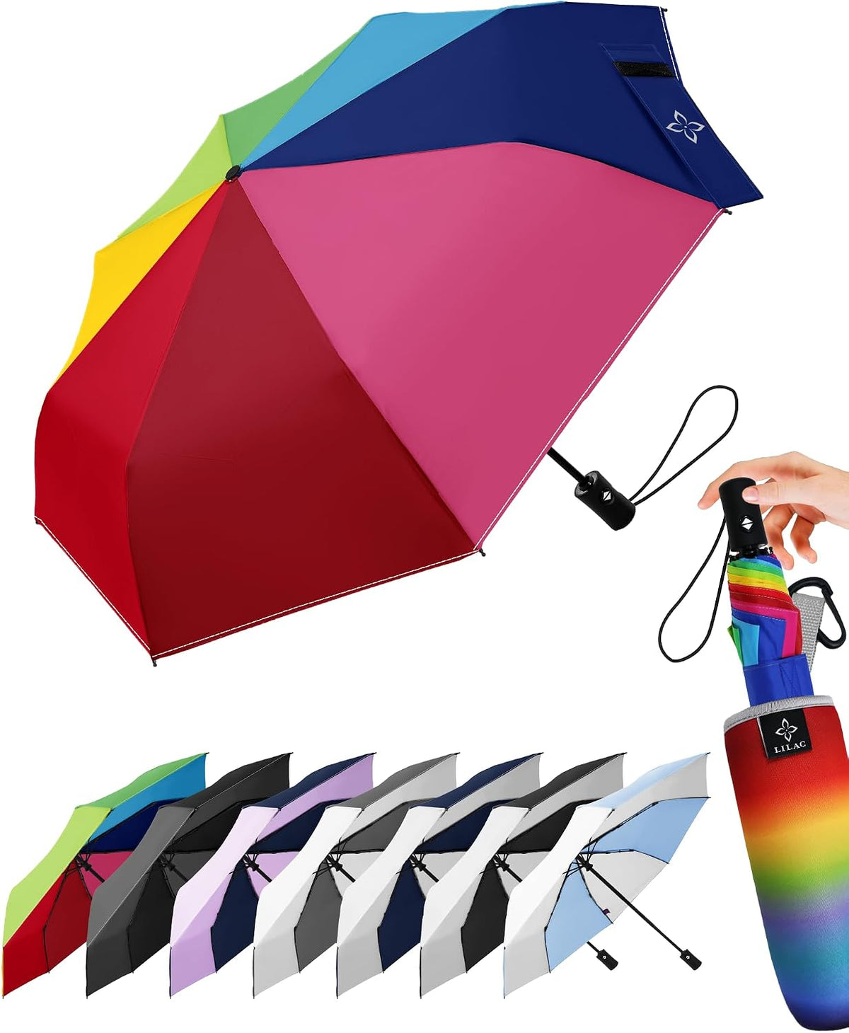 LILAC Regenschirm Klein Stabil Windfest