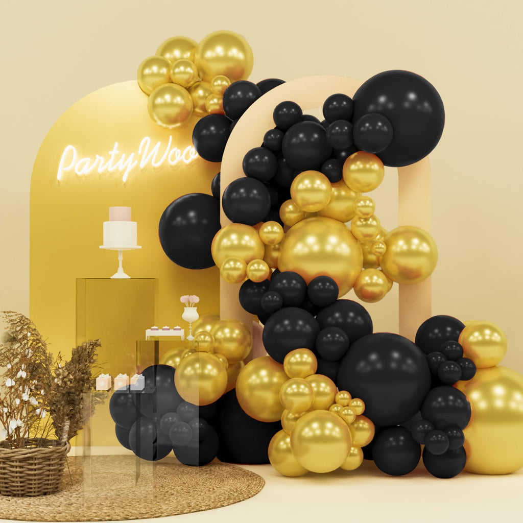 PartyWoo Black Balloons 140pcs Different Sizes of 18 12 10 5 Inch