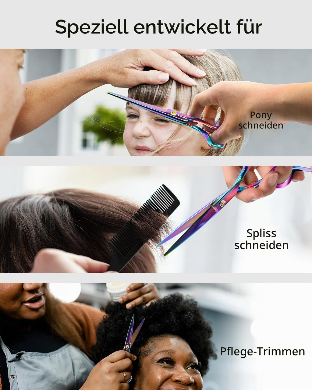 Haarschere Scharfe Friseurschere ULG 6.5 Zoll Präziser Schnitt Haarschnitt japanischer rostfrei edelstahl Rasiermesserscharf Effilierscheren