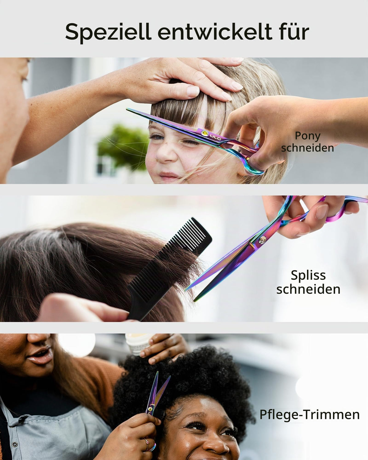 Haarschere Scharfe Friseurschere ULG 6.5 Zoll Präziser Schnitt Haarschnitt japanischer rostfrei edelstahl Rasiermesserscharf Effilierscheren
