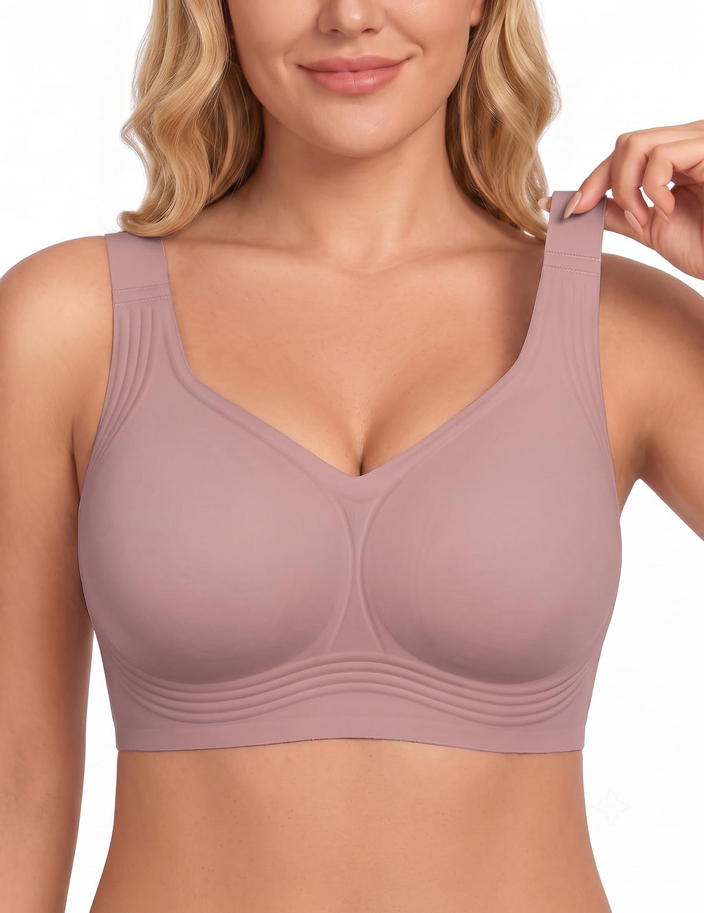 PoseFree Jelly Bras for Women, Wireless No Underwire, Full Coverage Support