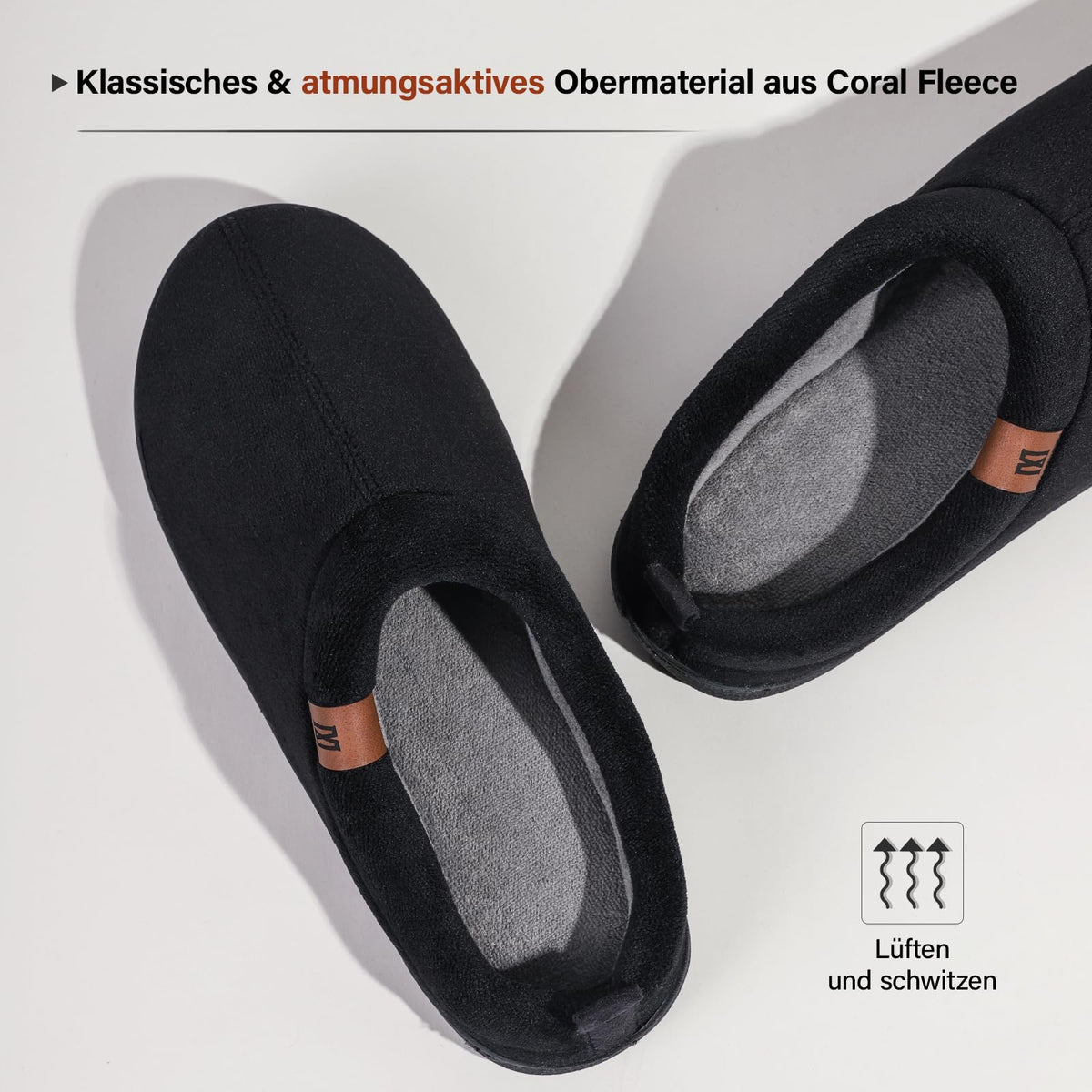 MERRIMAC Herren Hausschuhe Memory-Schaum Rutschfest Bequem