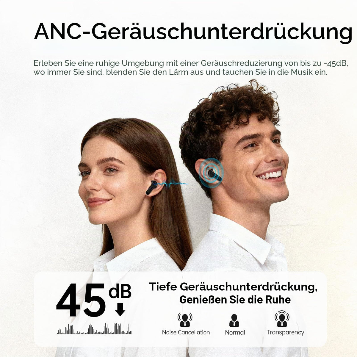 Bluetooth Kopfhörer, Kopfhörer Kabellos Bluetooth 5.4, Tiefer Bass Ohrhörer