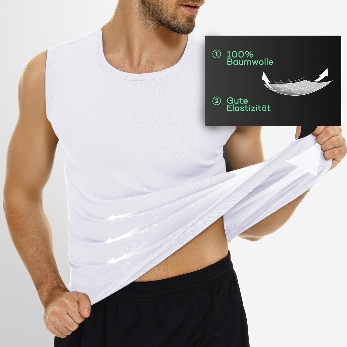 FALARY 3er-/6er-Pack Herren-Unterhemd aus Baumwolle Tanktop Unterhemden S-5XL