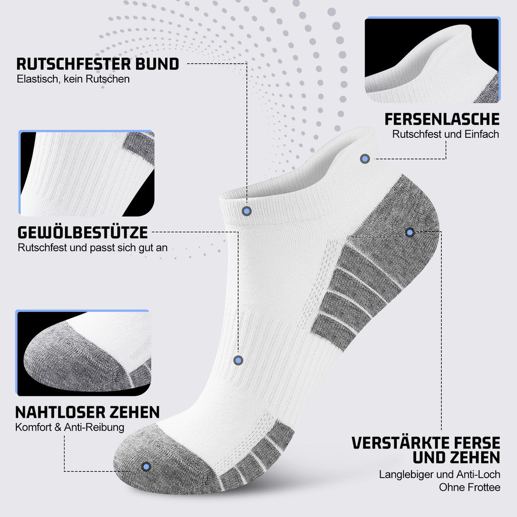 Sneaker Socken Herren Damen 10/20 Paar – Atmungsaktive Sportsocken